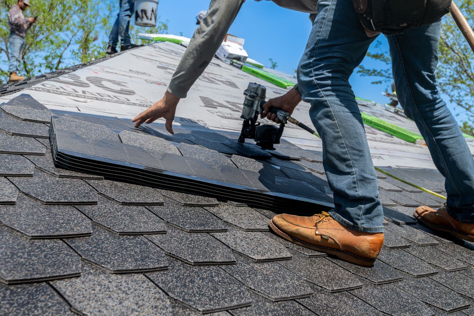 New asphalt shingle roof on a residential home